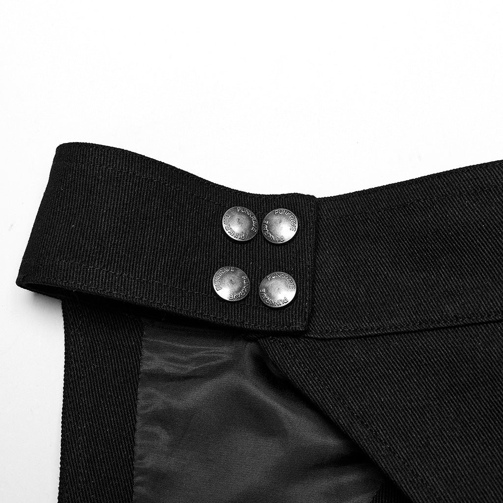 WY-1617XDM Edgy Asymmetric Spiked Harness Top Punk Accessories?-??Punk Rave Clothing