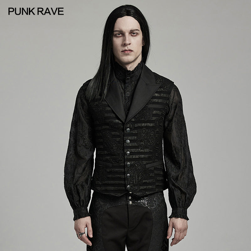 WY-1621MJM Punk Rave Classic Slim Male Goth Waistcoat