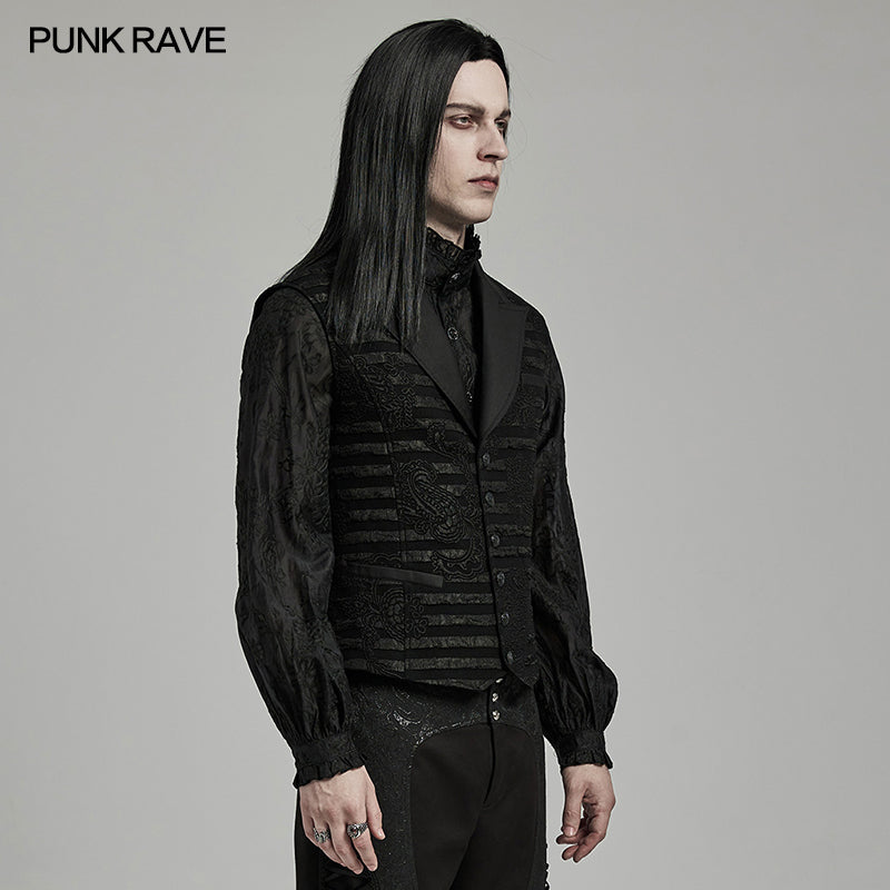 WY-1621MJM Punk Rave Classic Slim Male Goth Waistcoat