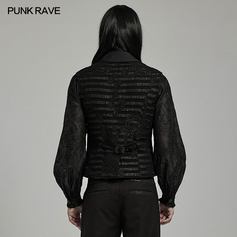 WY-1621MJM Punk Rave Classic Slim Male Goth Waistcoat