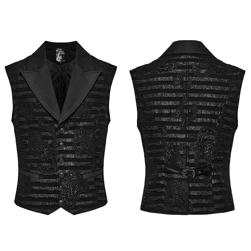 WY-1621MJM Punk Rave Classic Slim Male Goth Waistcoat