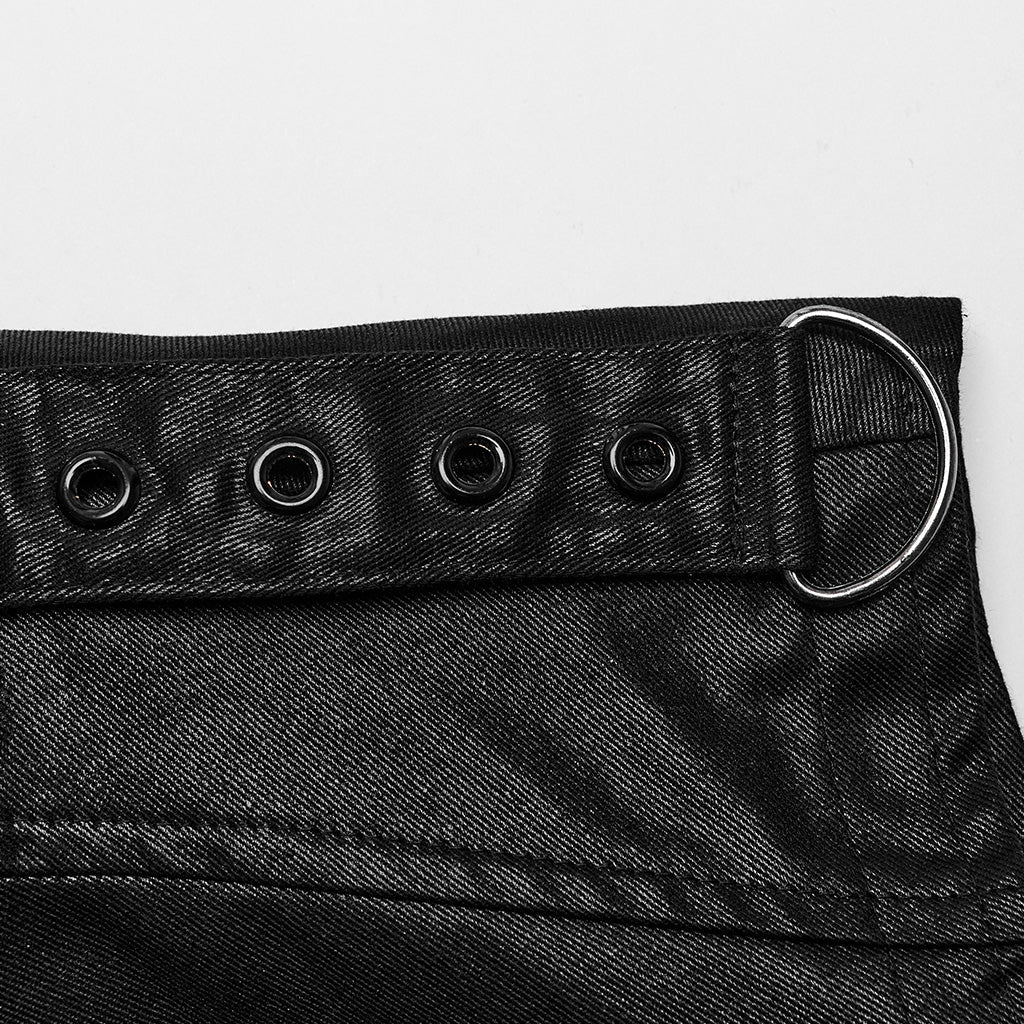 WY-1625MJM Gothic Sleeveless Leather Punk Vest with Buckle Details?-??Punk Rave Clothing