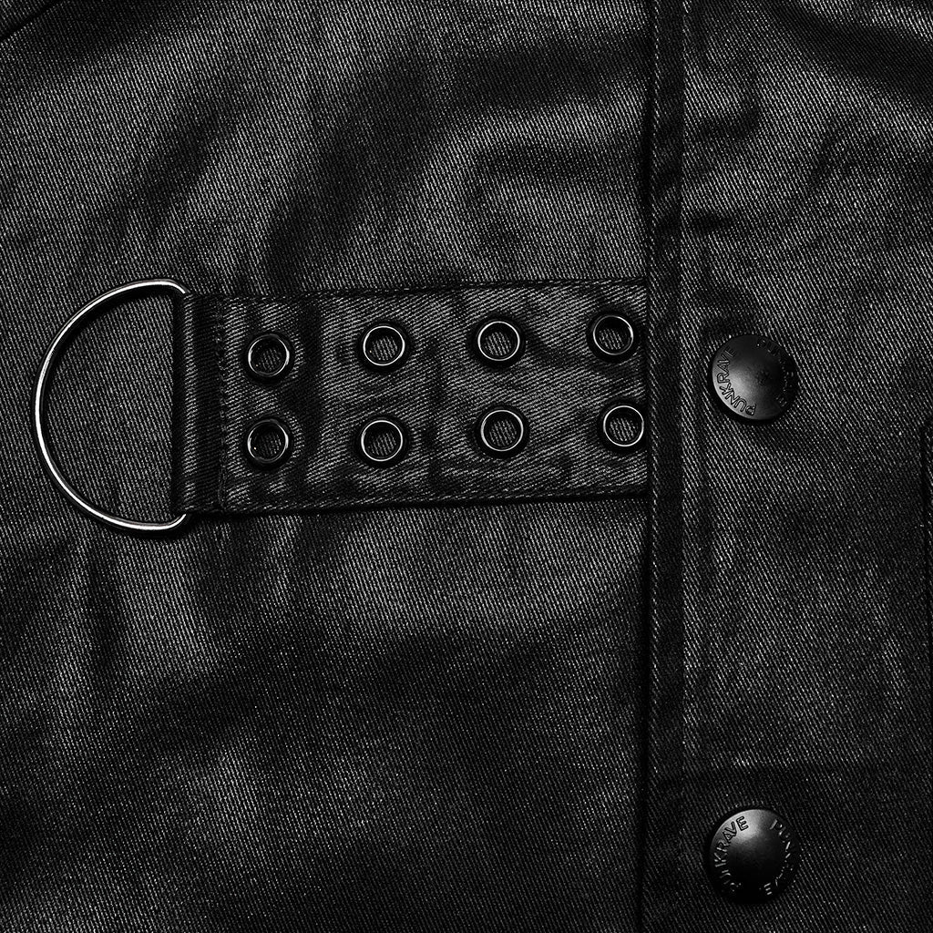 WY-1625MJM Gothic Sleeveless Leather Punk Vest with Buckle Details?-??Punk Rave Clothing