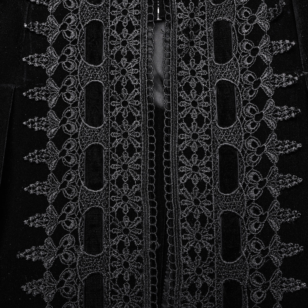 WY-1633XCF Elegant Gothic Lace-Up Symmetrical Long Coat?-??Punk Rave Clothing