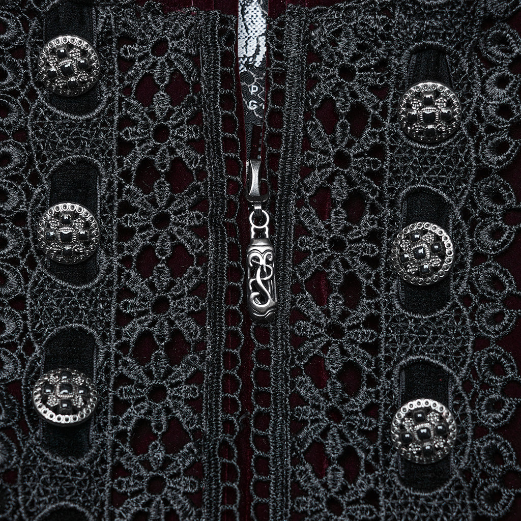 WY-1633XCF Elegant Gothic Lace-Up Symmetrical Long Coat?-??Punk Rave Clothing