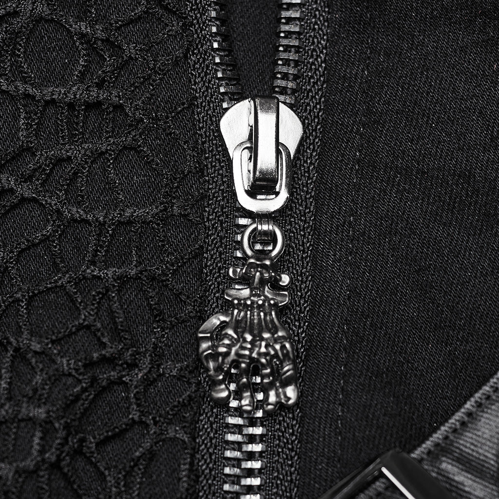 WY-1647MJF Edgy Punk Vest with Asymmetrical Leather Straps Design?-??Punk Rave Clothing