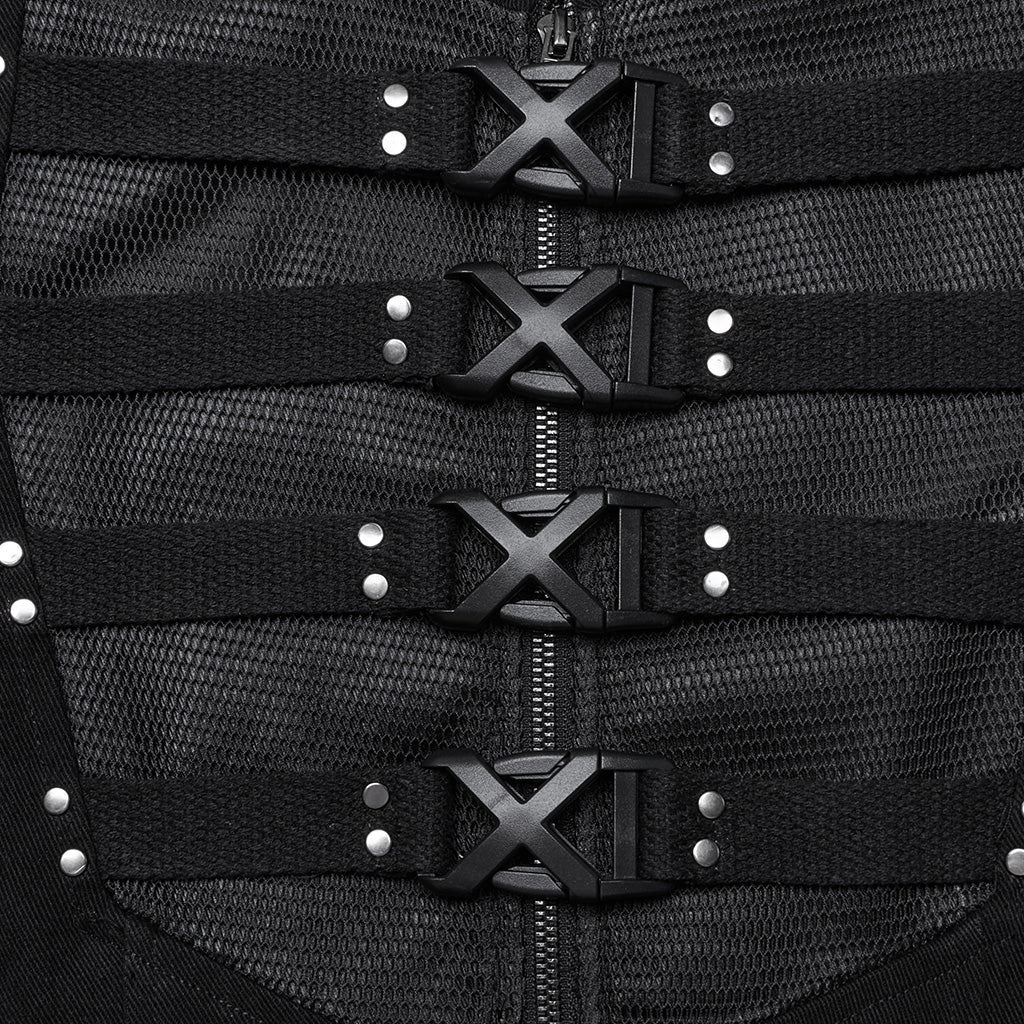 WY-1660XCM Gothic Steampunk Trench Punk Coat Buckle Strap Long Jacket?-??Punk Rave Clothing