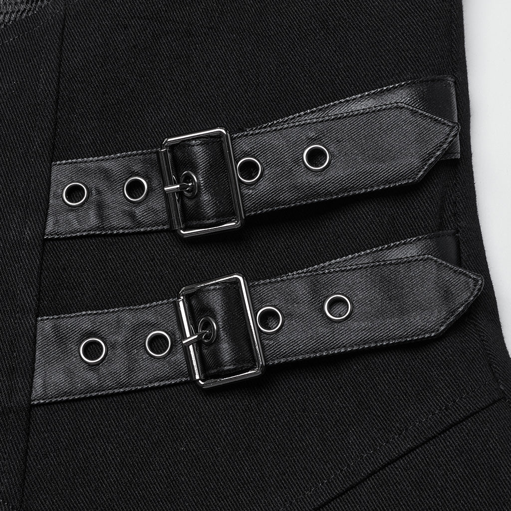 WY-1660XCM Gothic Steampunk Trench Punk Coat Buckle Strap Long Jacket?-??Punk Rave Clothing