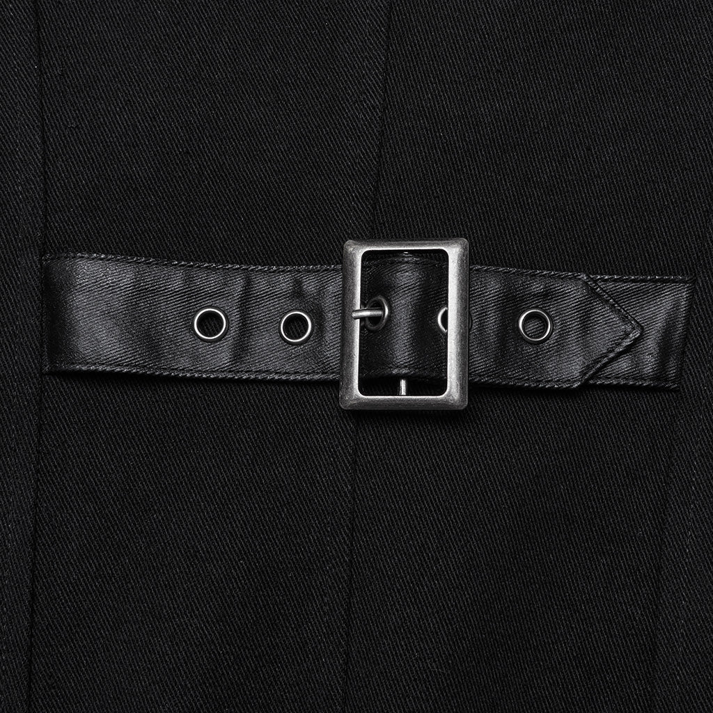 WY-1660XCM Gothic Steampunk Trench Punk Coat Buckle Strap Long Jacket?-??Punk Rave Clothing