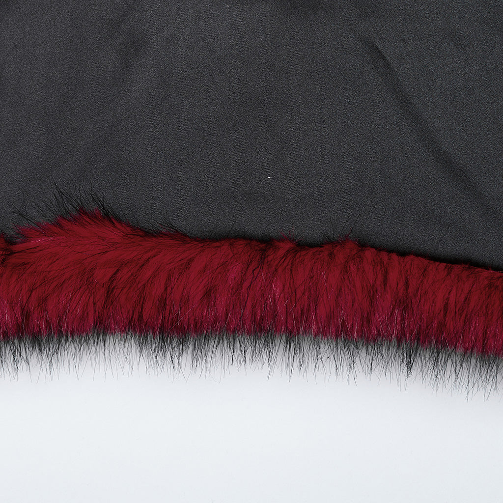 WY-1664XDF Gothic Punk Fur Jacket with Buckle Strap Details?-??Punk Rave Clothing