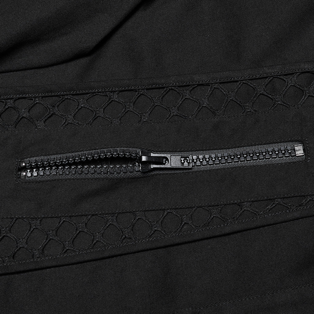 WY-1666CCM Mens Black Gothic Rivet Punk Shirt with Zipper Detail?-??Punk Rave Clothing