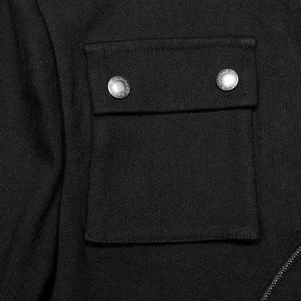 WY-1667XCM Gothic Military Punk Jacket with Buckle Strap Detailing?-??Punk Rave Clothing