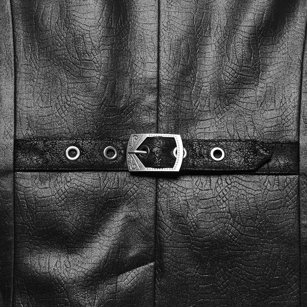 WY-1670MJM Medieval Leather Gothic Vest with Buckle Strap Details?-??Punk Rave Clothing