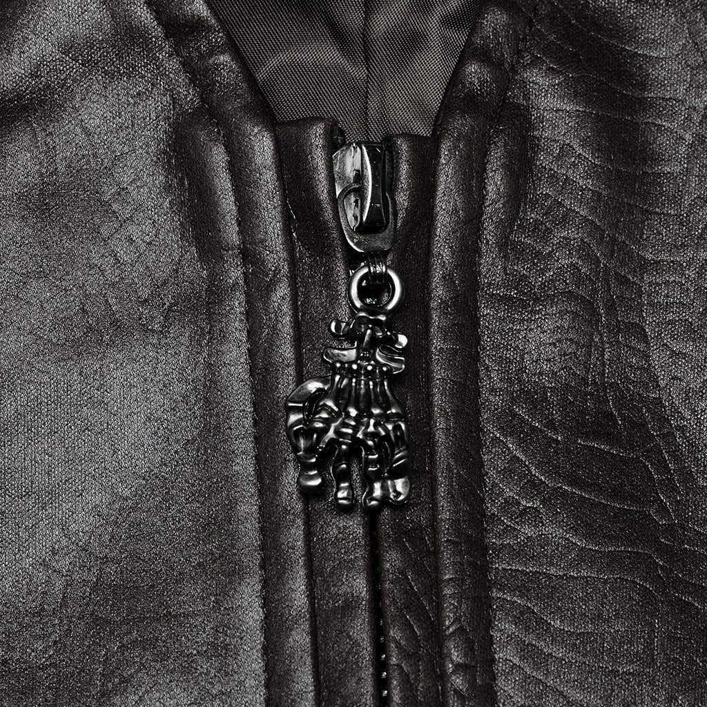 WY-1670MJM Medieval Leather Gothic Vest with Buckle Strap Details?-??Punk Rave Clothing