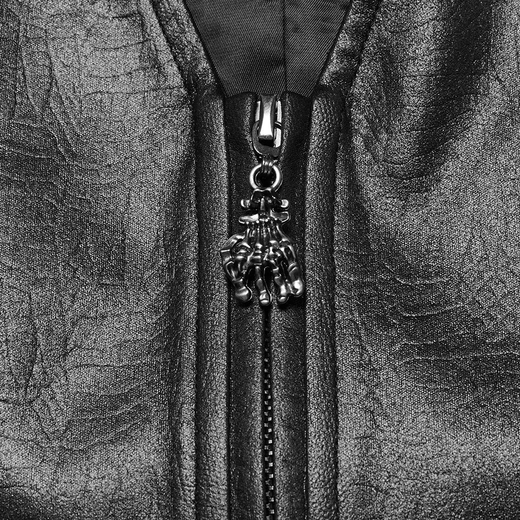 WY-1670MJM Medieval Leather Gothic Vest with Buckle Strap Details?-??Punk Rave Clothing