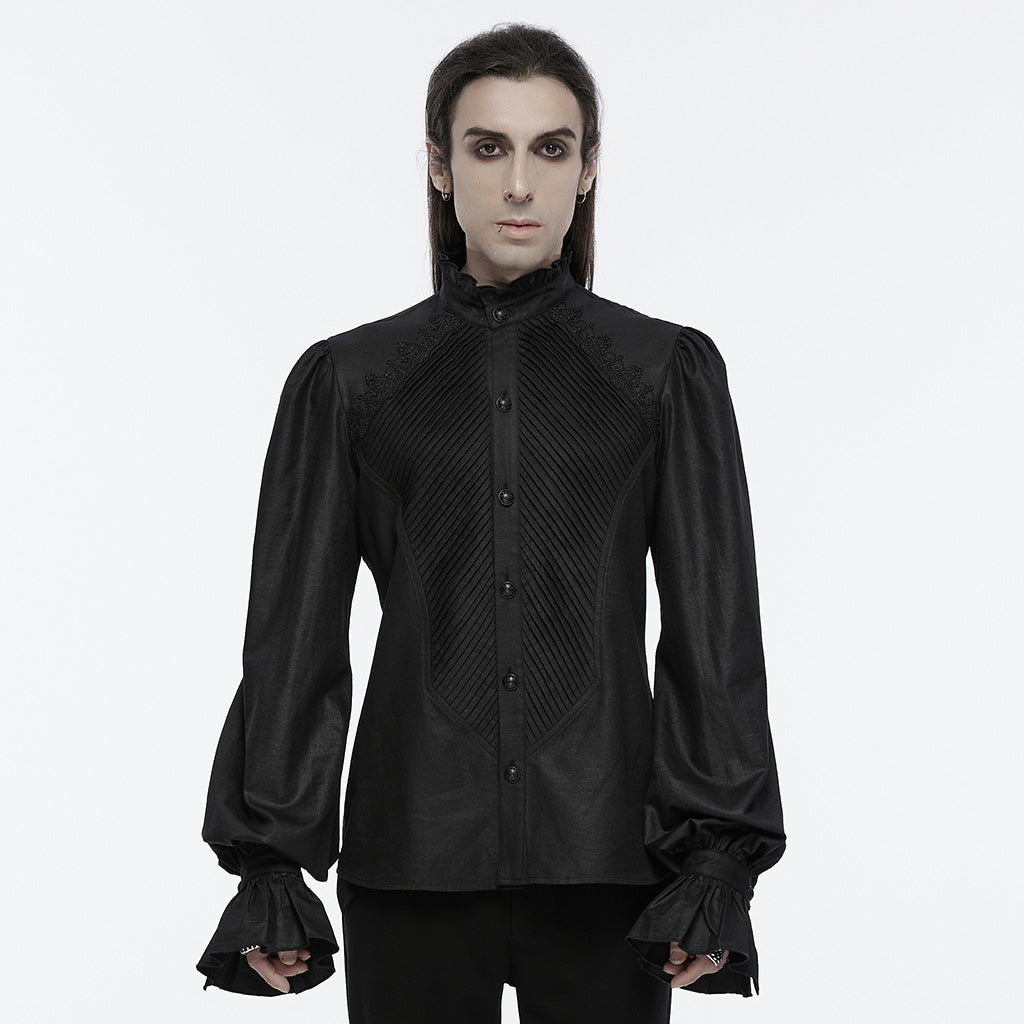 WY-1676CCM Gothic White Victorian Ruffle Sleeve Button-Up Shirt?-??Punk Rave Clothing