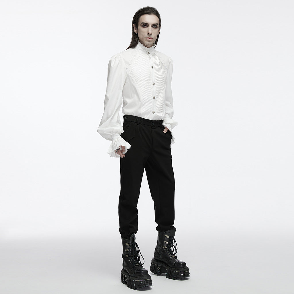 WY-1676CCM Gothic White Victorian Ruffle Sleeve Button-Up Shirt?-??Punk Rave Clothing