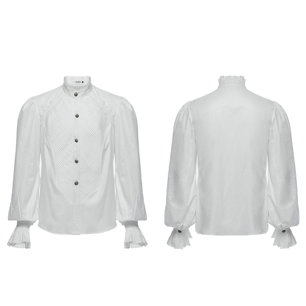 WY-1676CCM Gothic White Victorian Ruffle Sleeve Button-Up Shirt?-??Punk Rave Clothing