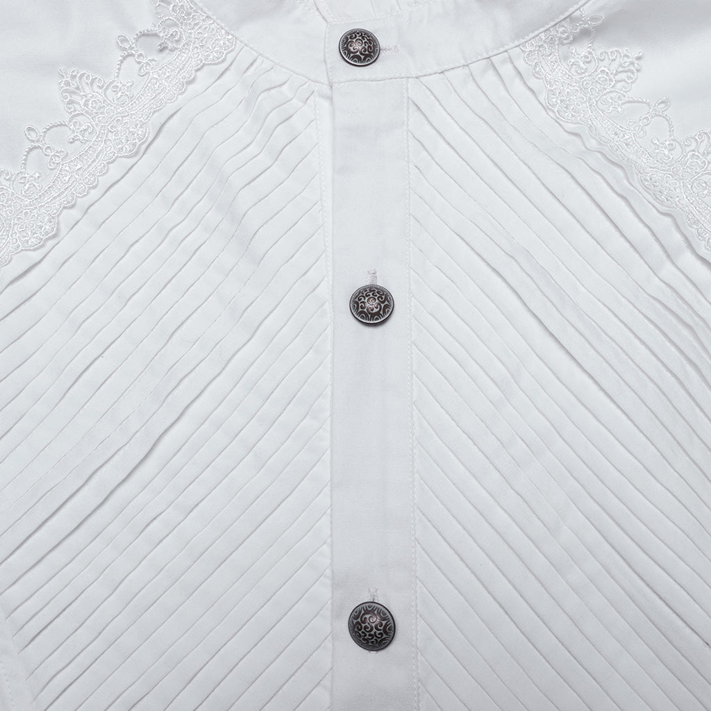 WY-1676CCM Gothic White Victorian Ruffle Sleeve Button-Up Shirt?-??Punk Rave Clothing