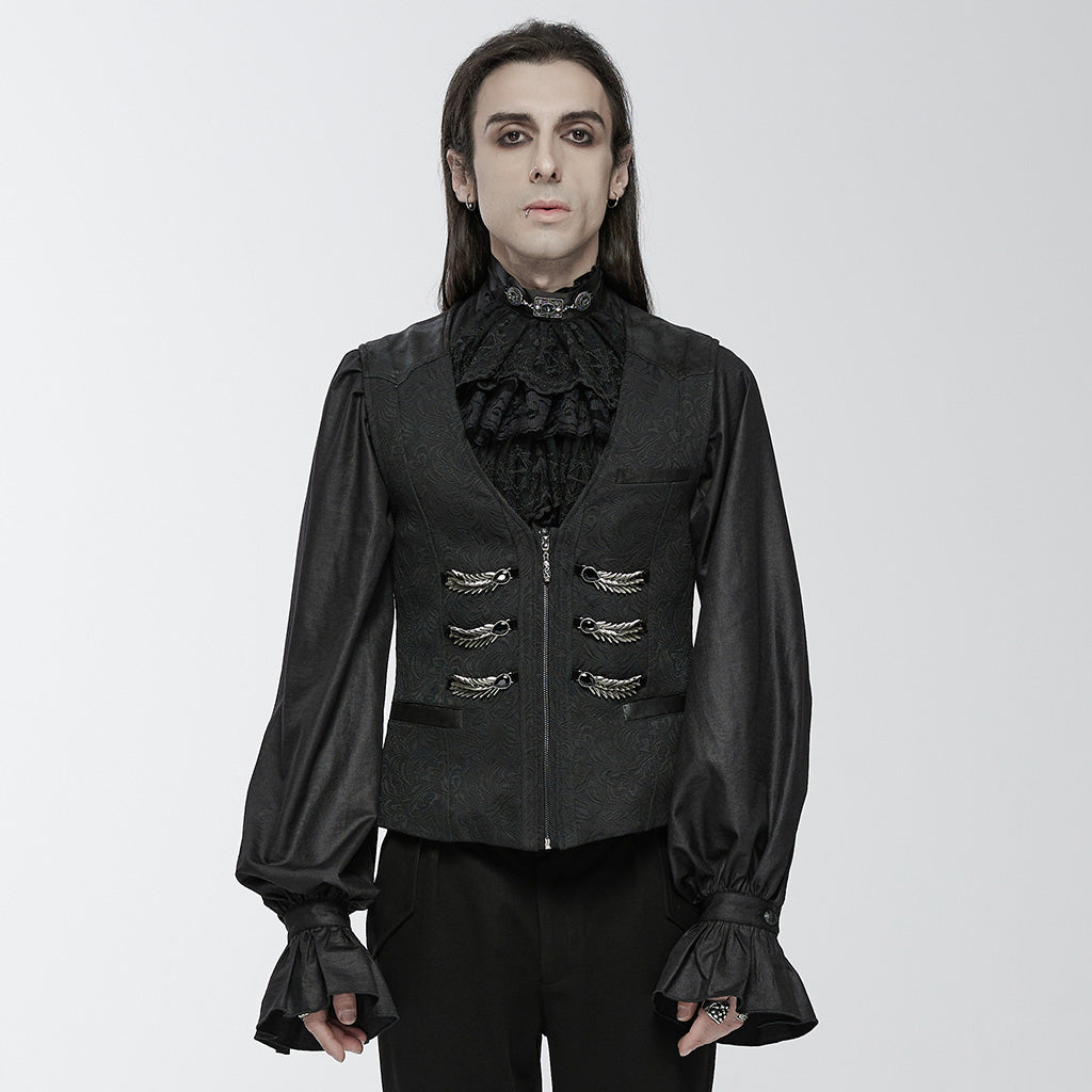WY-1679MJM Gothic Dragon Scale Brocade Vest Vintage Style?-??Punk Rave Clothing