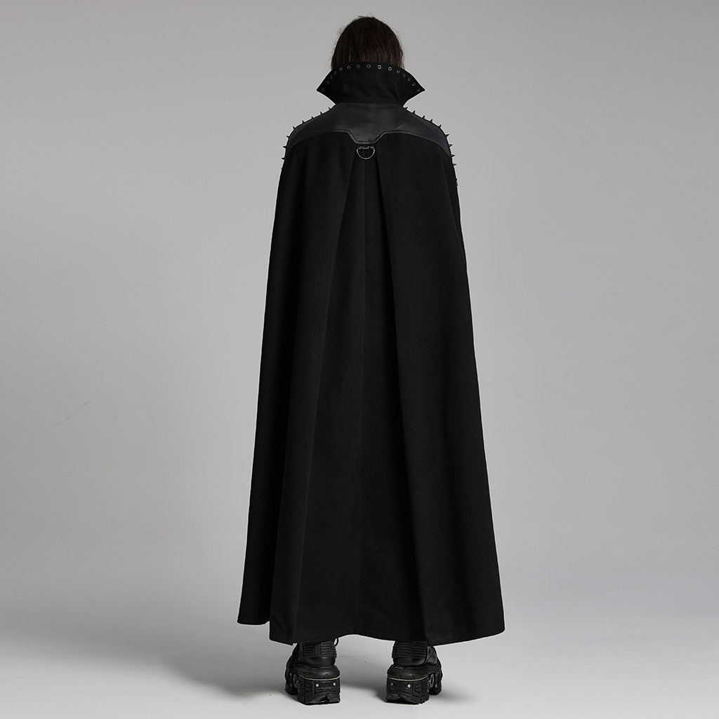 WY-1680DPM Mens Gothic High Collar Buckle Punk Coat Cape?-??Punk Rave Clothing