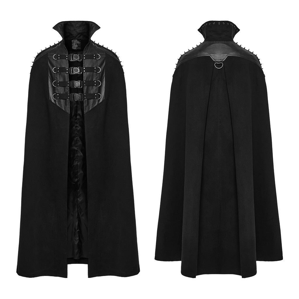 WY-1680DPM Mens Gothic High Collar Buckle Punk Coat Cape?-??Punk Rave Clothing