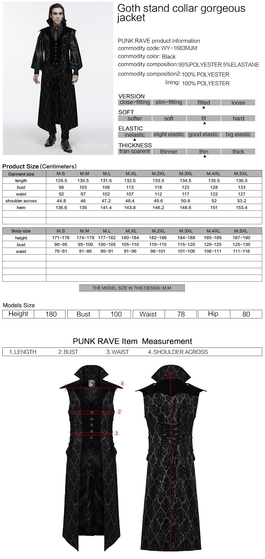 WY-1683MJM?-??Punk Rave Clothing