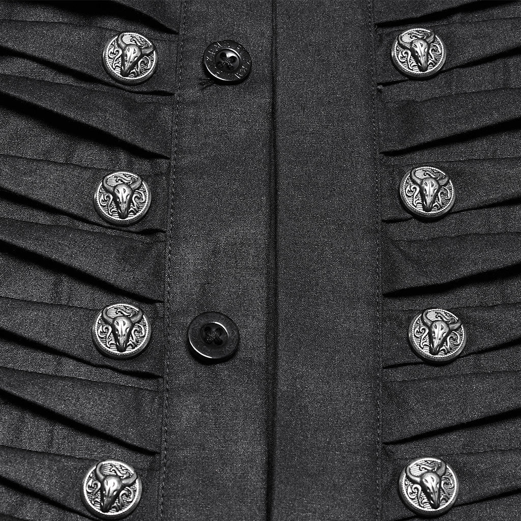 WY-1684CCM Mens Gothic Pleated Ruffle Shirt Victorian Steampunk Style?-??Punk Rave Clothing