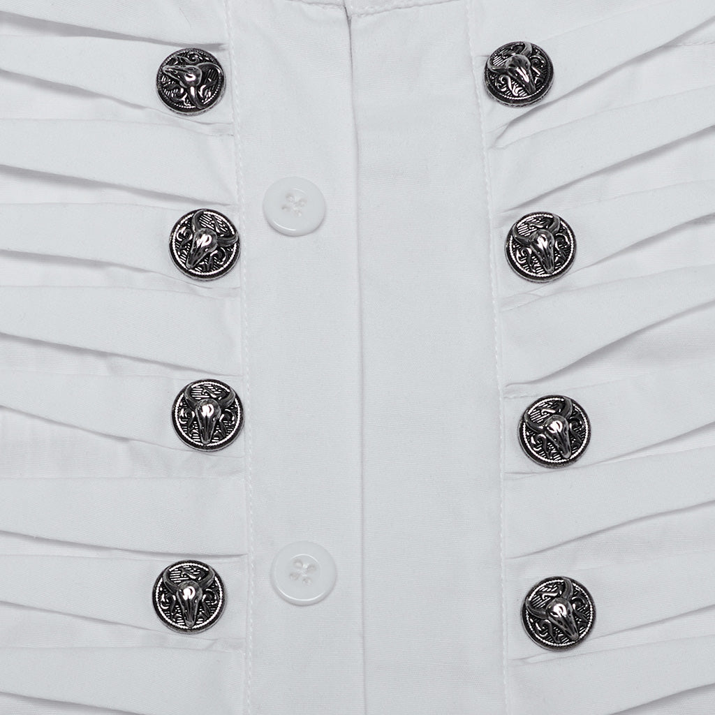 WY-1684CCM Mens Gothic Pleated Ruffle Shirt Victorian Steampunk Style?-??Punk Rave Clothing