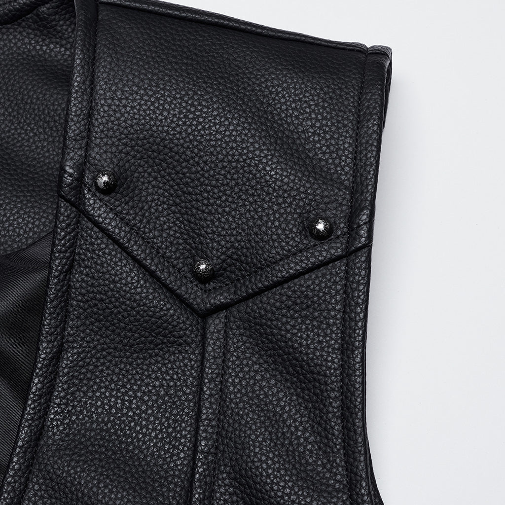 WY-1693MJM Gothic Buckle Strap Leather Texture Vest?-??Punk Rave Clothing