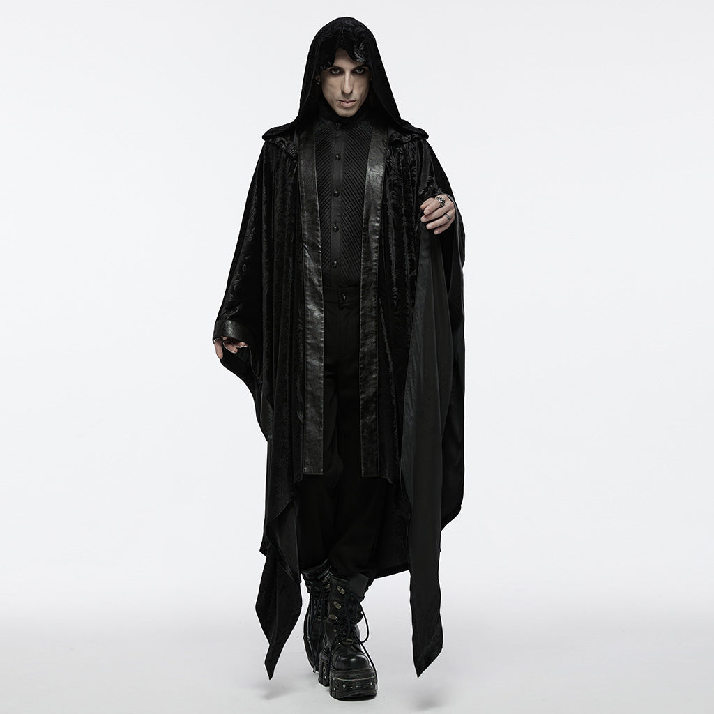 WY-1694DPM Gothic Hooded Cloak Oversized Sleeveless Drape Coat for Men?-??Punk Rave Clothing