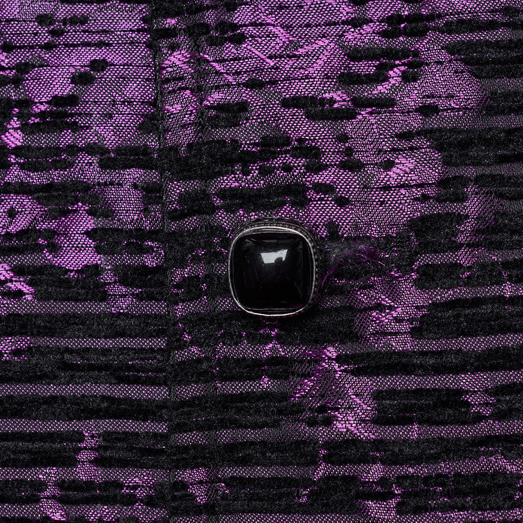 WY-1698MJM Exquisite Violet Jacquard Gothic Vest with Leather Lapels?-??Punk Rave Clothing
