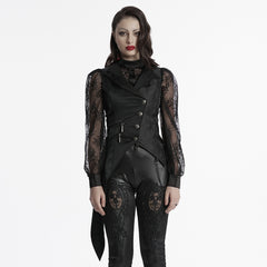 WY-1720MJF Womens Lace Sleeve Tailored Gothic Vest Jacket