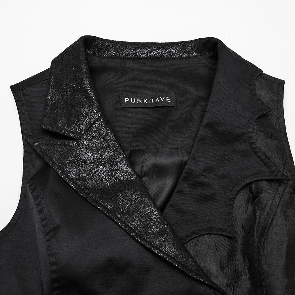 WY-1720MJF Womens Lace Sleeve Tailored Gothic Vest Jacket