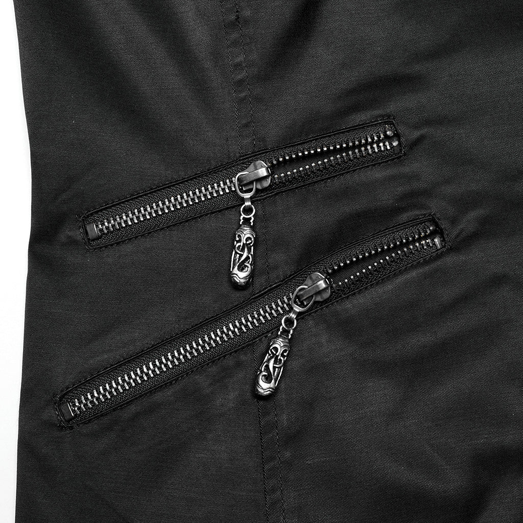WY-1720MJM Gothic Asymmetric Vest with Button Detail and Long Tails?-??Punk Rave Clothing