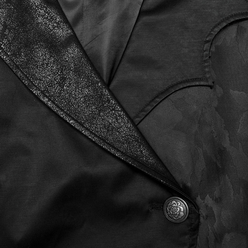 WY-1720MJM Gothic Asymmetric Vest with Button Detail and Long Tails?-??Punk Rave Clothing
