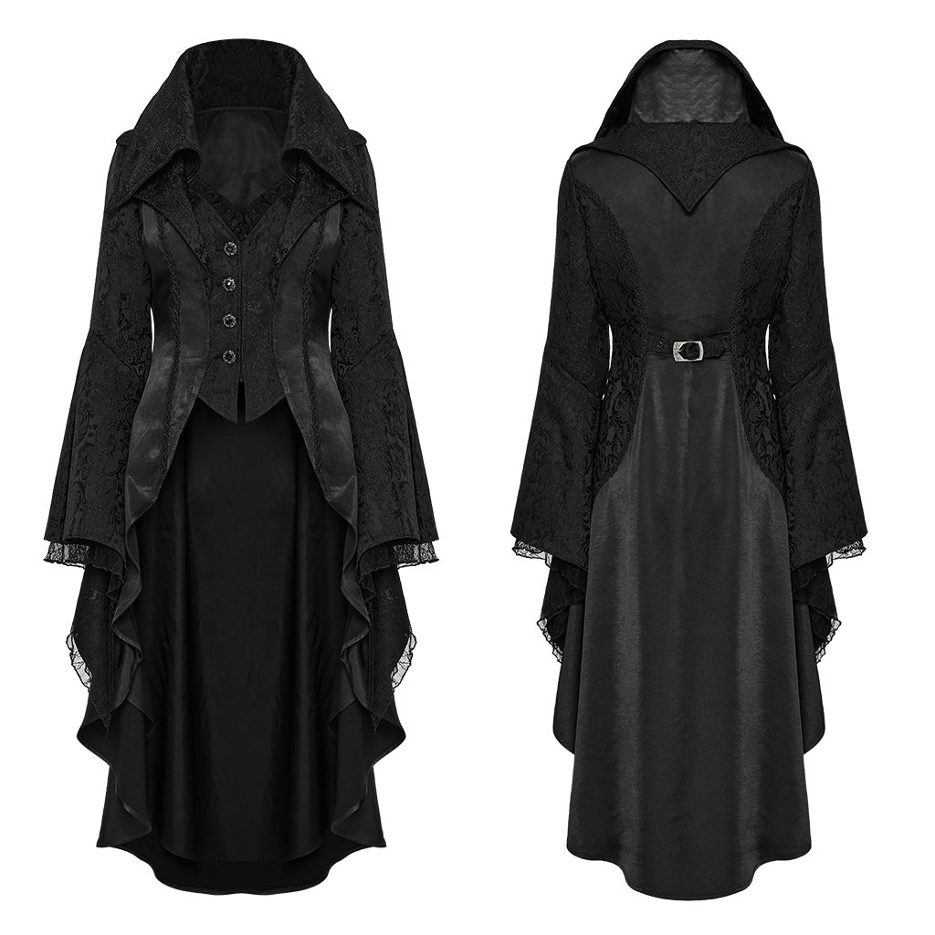 WY-1736XCF Gothic Jacket Victorian Tailcoat Style Long Flared Sleeves