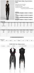 WY-1737MJF Gothic Vest Long Tailcoat Sleeveless Lace-Up Design Black