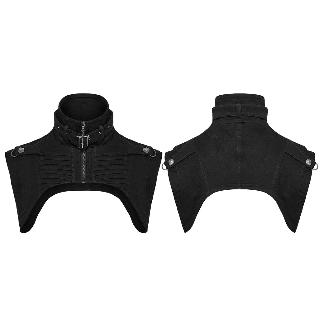 WY-1756MJM Gothic Sleeveless Punk Vests Studded High Collar Zipper Design