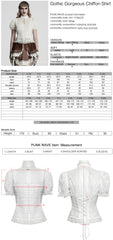 WY-1759CDF Gothic Shirts Lace Victorian Blouse Ruffled Sleeve Top
