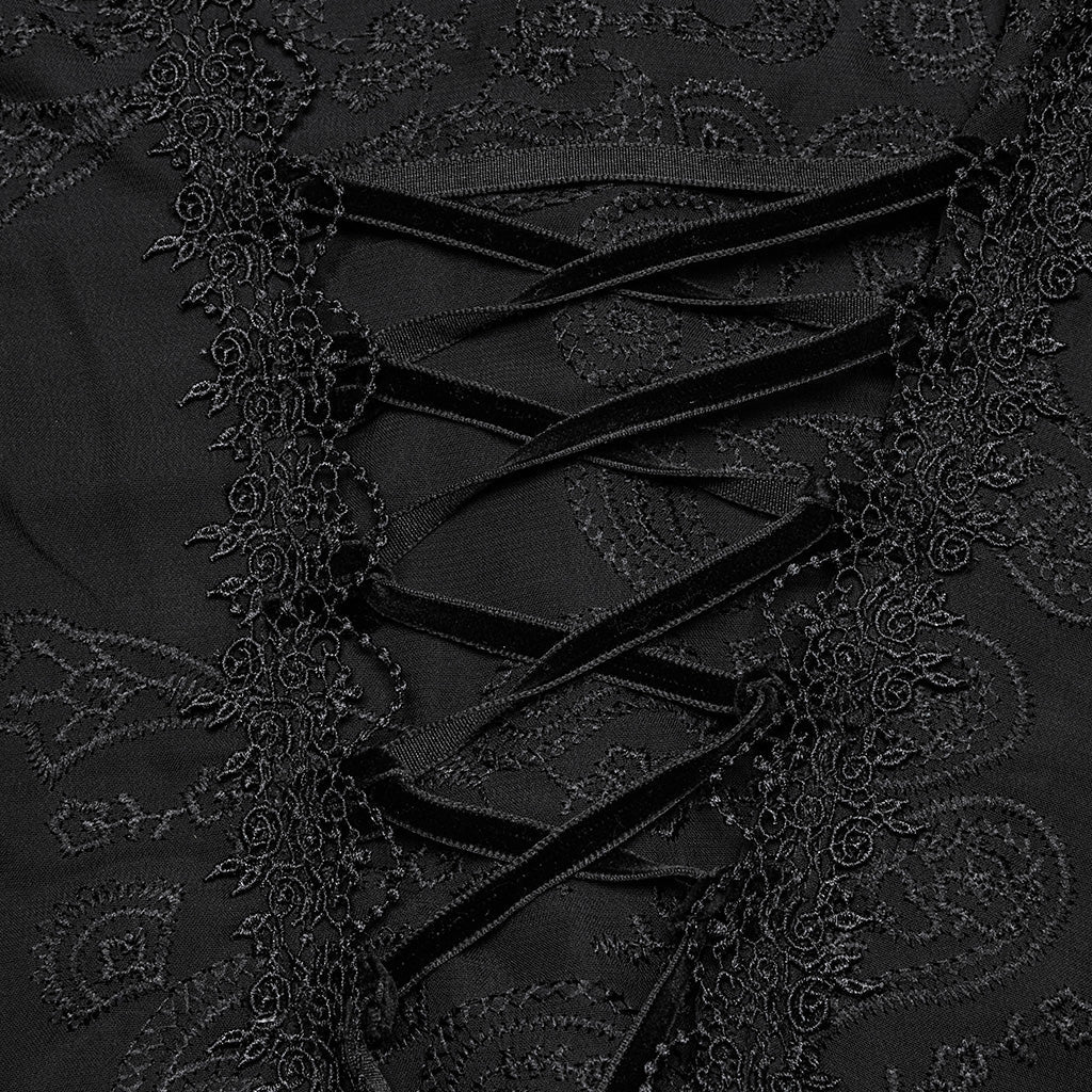 WY-1759CDF Gothic Shirts Lace Victorian Blouse Ruffled Sleeve Top