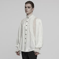 WY-1764CCM Victorian Gothic Shirts Men?????????????¨¬????o???????????¨¬??????????????¨¬????s Ruffled Button Long Sleeve Top
