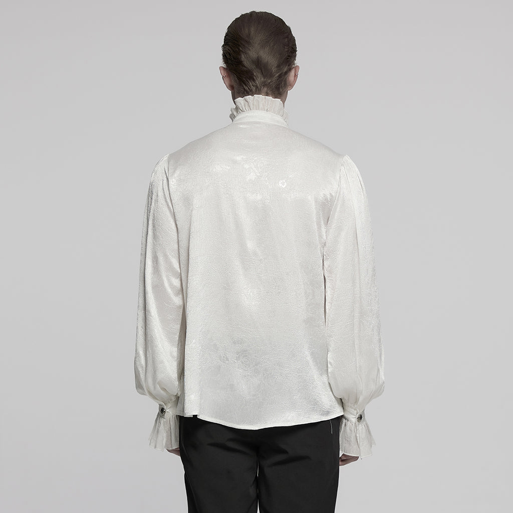 WY-1764CCM Victorian Gothic Shirts Men?????????????¨¬????o???????????¨¬??????????????¨¬????s Ruffled Button Long Sleeve Top