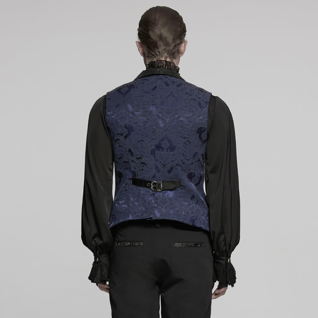 WY-1765MJM Gothic Vest Steampunk Buckle Waistcoat Victorian Brocade Design