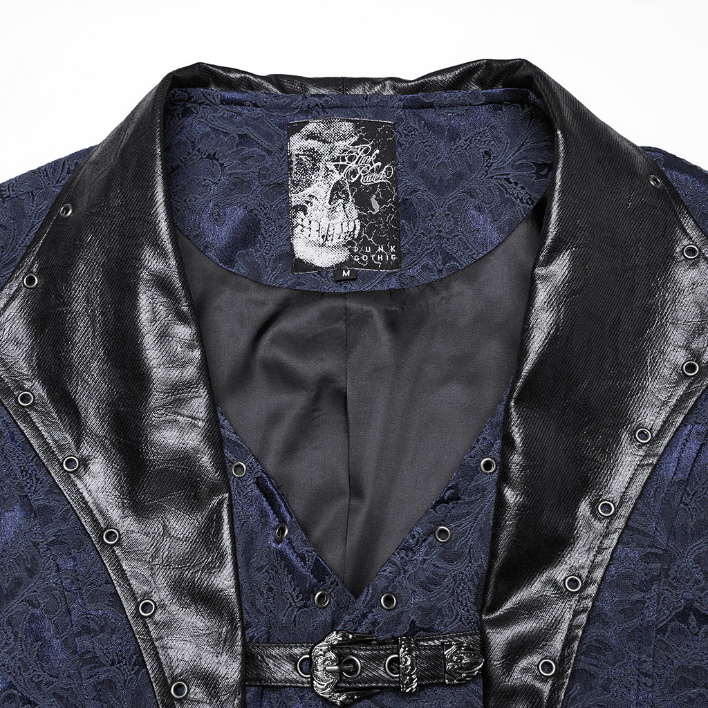 WY-1765MJM Gothic Vest Steampunk Buckle Waistcoat Victorian Brocade Design