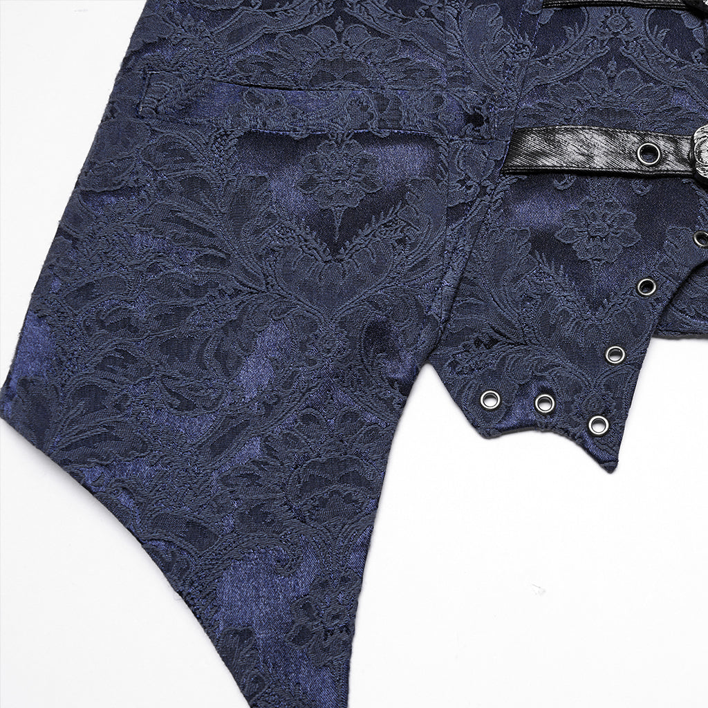 WY-1765MJM Gothic Vest Steampunk Buckle Waistcoat Victorian Brocade Design