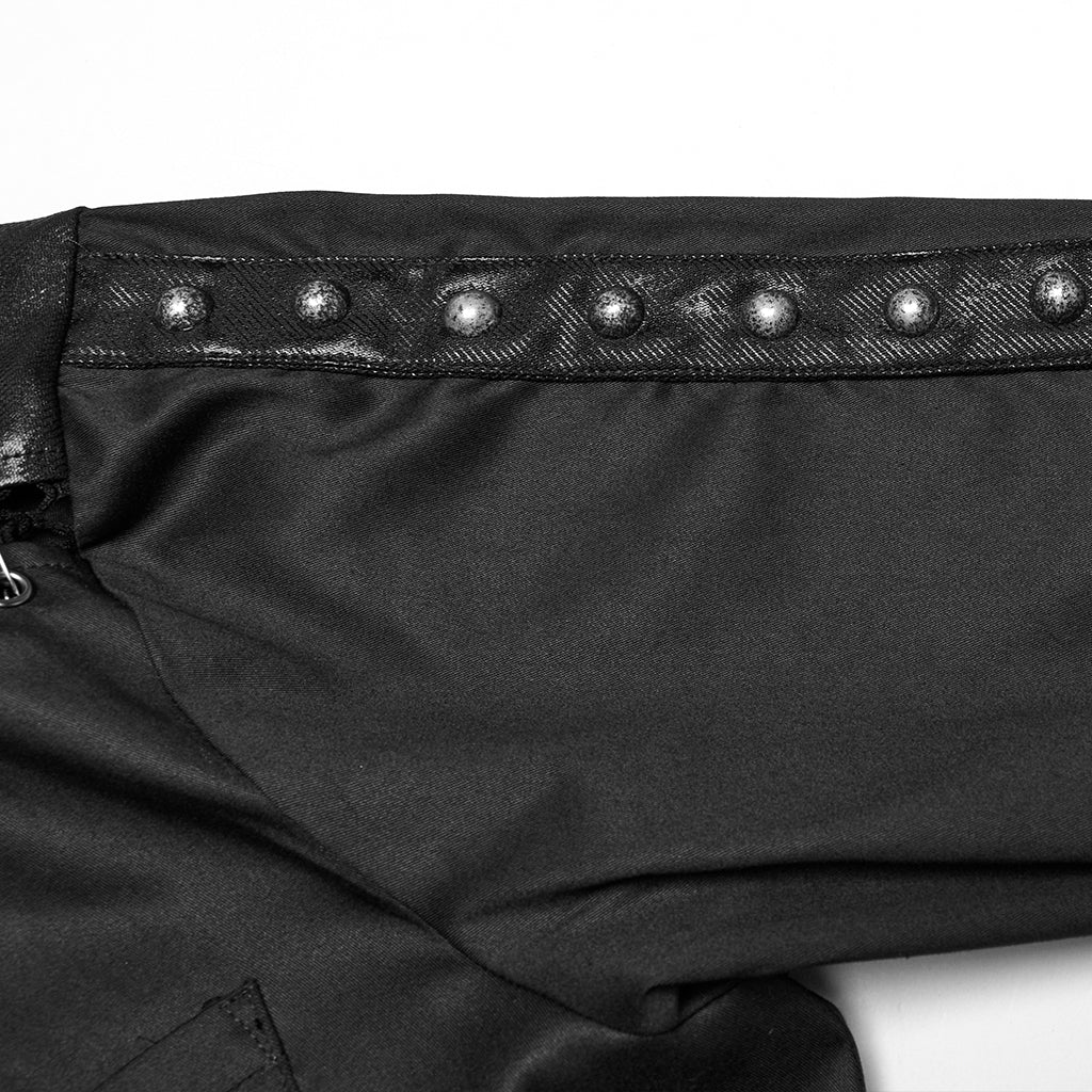 WY-1772CCM Gothic Lace Studded Long Sleeve Punk Shirt
