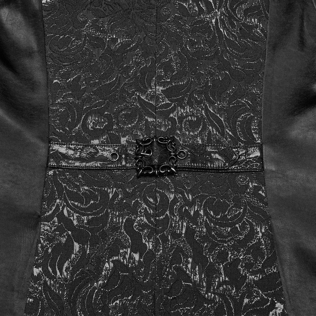 WY-1775MJM Mens Steampunk Gothic Vest with Lace and Statement Collar