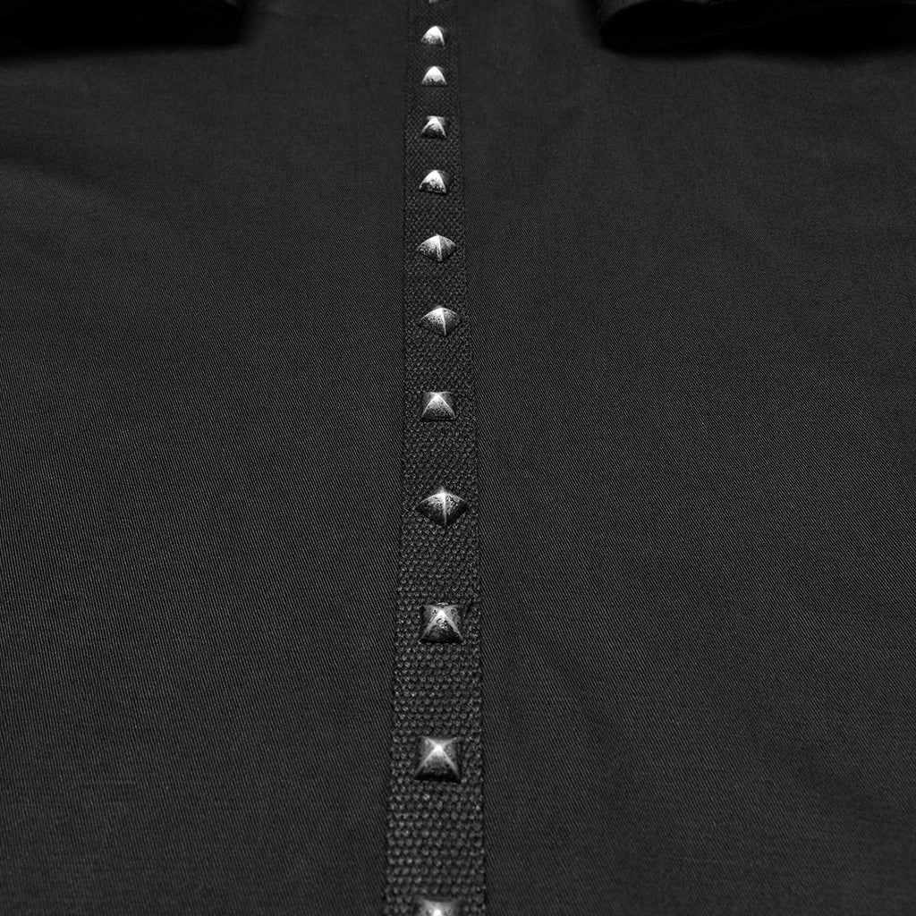 WY-1776MJM Gothic Punk Vests for Men Eyelet Mesh Layered Design