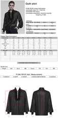 WY-1785CCM Mens Lace-Up Brocade Gothic Shirts Victorian-Style Long Sleeve
